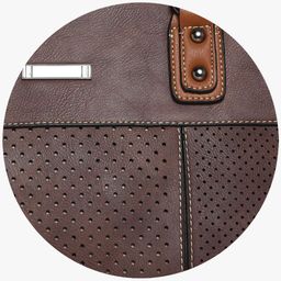 Ladida Coffee Brown Self Design Handheld Bag image 2