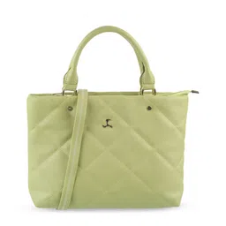 Mochi Green PU Structured Handheld Bag with Quilted image 1