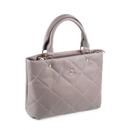 Mochi Grey Structured Handheld Bag with Quilted image 2