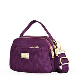 Diva Dale Purple Textured Structured Handheld Bag with Quilted image 2