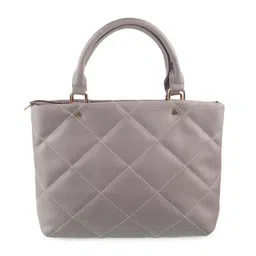 Mochi Grey Structured Handheld Bag with Quilted image 3