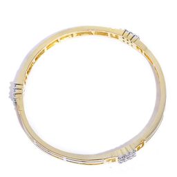 Priyaasi Set of 2 Silver-Toned Gold-Plated AD Studded Handcrafted Bangles image 3