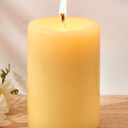 Home Centre Yellow Lemon Grass Scented Pillar Candle-8