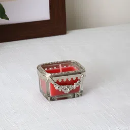 Decor de Maison Blue & Silver Toned Textured Cherry Blossom Scented Jar Candle-13