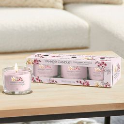 YANKEE CANDLE Set Of 3  Pink Solid Scented Candles-2