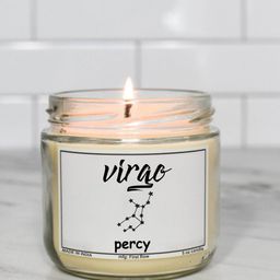 Aromatic Fables Virgo Sun Sign White Percy Scented Jar Glass Candles-11