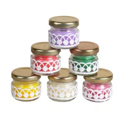 Kaameri Bazaar Purple & Red 6 Pcs Printed Lead Free Wick Scented Jar Candles-35