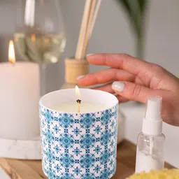 UMAI Blue & White 46 Hrs Scented Jar Candle-38