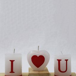 atorakushon White 3 Pieces Rose Scented Heart Shaped Lead-Free Wick Candles-17