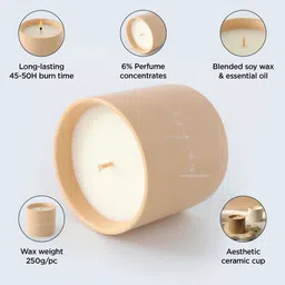 UMAI Cream-Coloured 50 Hours Scented Candle with Jar image 4