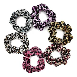 DN Creation Women Set of 12 Assorted Animal Printed Scrunchies-99