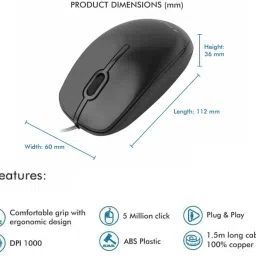 Henture 5-in-1 Keyboard and Mouse Combo with USB Hub, C-Type OTG Cable, and Mouse Pad Combo Set image 3