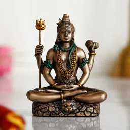 Shiva statue I Shiv ji murti I Bronze god idols | Shiv ji idol | Shankar ji Decorative Showpiece - 8 cm-image-52