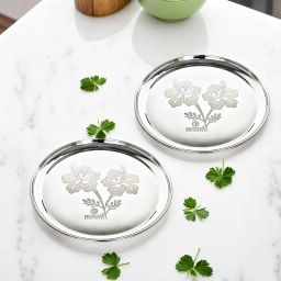 Rajbhog 12'' SS Thali Heavy Mirror Finish | 380g | 28.1 cm Dia | Laser Print Dinner Plate-image-7