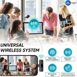maizic smarthome K8 Wireless Collar Mic Mini Omnidirectional Lapel Collar for iPhon&Android TypeC Microphone image 2