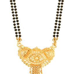 MEENAZ Gold-Plated & Beaded Long Chain Mangalsutra image 4