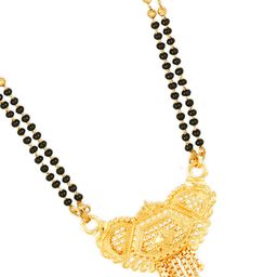 MEENAZ Gold-Plated & Beaded Long Chain Mangalsutra image 5