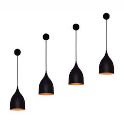Whiteray Black & Orange 4 Pieces Textured Aluminium Quirky Ceiling Lamps-48