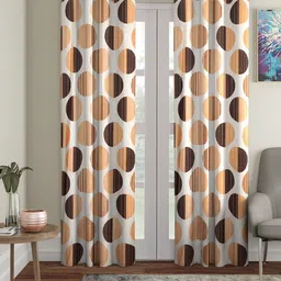 Cortina Orange & Pink 2 Pieces Geometric Printed Door Curtains-22