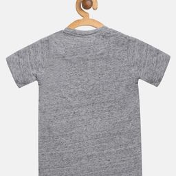Lazy Shark Boys Grey Melange & Black Printed T-shirt with Shorts image 2