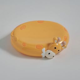 Home Centre Corsica Zoo Orange-Coloured & White Textured Soap Dish-9