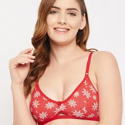 Clovia Orange & White Non-Padded Non-Wired Full Cup Cotton Bra-picture-31