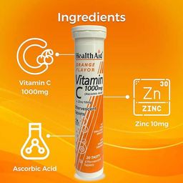 HealthAid Vitamin C (1000 mg),  20 tablet(s)  Orange  image 4