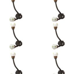 IndianShelf White & Green 6 Pieces Star Printed Ceramic Wall Hooks-image-85