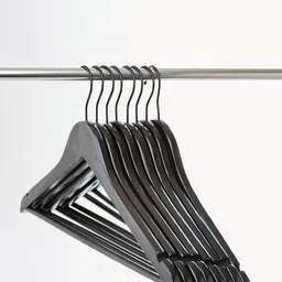 Home Centre Pacific Winston Black 8 Pieces Wooden Hangers-image-90