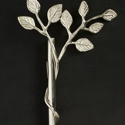 Exotic India Silver-Plated Engraved Brass Climbing Plant Wall Decor-picture-12
