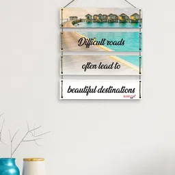 RANDOM Green & Brown Set of 4 Motivational Quotes Printed Wall Hanging-19