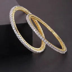 The Pari Set Of 2 Gold-Plated AD-Studded Bangles image 1