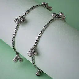 ATIBELLE Set Of 2 Oxidised Silver-Plated Bangles image 1