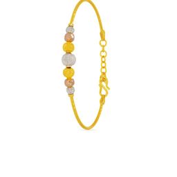 BHIMA 22K Hallmark 916 Purity Yellow Gold Rhodium Ball Bangle-image-33