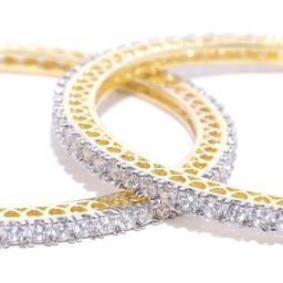 The Pari Set Of 2 Gold-Plated AD-Studded Bangles image 4