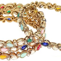 KARATCART Set Of 4 Gold-Plated Stone Studded Bangles image 4