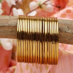 Shining Diva Set Of 24 Gold-Plated Antique Bangles-image-9