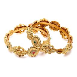 KARATCART Set Of 2 Gold-Plated Kundan-Studded Bangles image 2