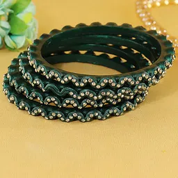 ZULKA Pack Of 8 Cubic Zirconia Studded Kada Bangles image 5