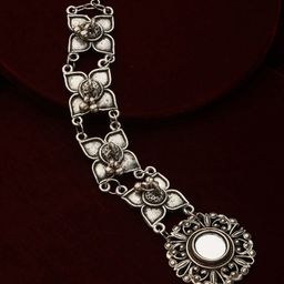 Aadvik Designs Oxidised Silver Plated  & Beaded Mangtika image 1