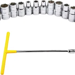 ATC002 13Pc Socket 8mm-19mm 1/2"Square Drive Socket Tool,Hex End Interchangable Socket Set-image-41