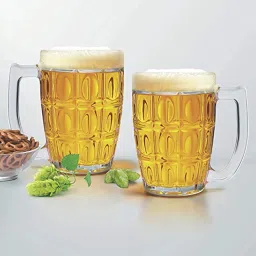 Classic Design Juice/Beer Glass for Drinking Cocktails,Mocktails Set of 2 Glass Beer Mug-5