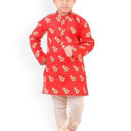 CELEBRITY CLUB Boys Printed Regular Cotton Kurta With Churidar-picture-22