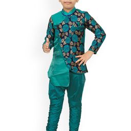 CELEBRITY CLUB Boys Self-Designed Velvet Sherwani Set-14