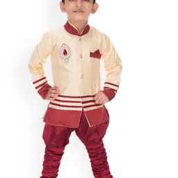 CELEBRITY CLUB Boys Embroidered Sherwani Set-picture-11