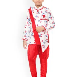 BAESD Boys Printed Sherwani With Dhoti Pants-image-27