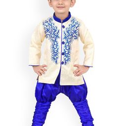 CELEBRITY CLUB Boys Embroidered Velvet Sherwani Set-picture-49