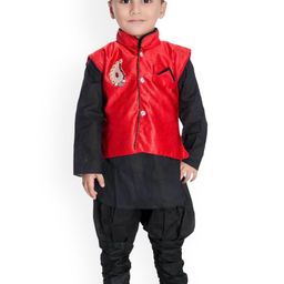 CELEBRITY CLUB Boys Self-Design Sherwani Set-picture-56