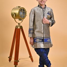 BAESD Boys Self Design Mandarin Collar Sherwani-45