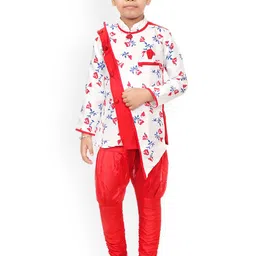 CELEBRITY CLUB Boys Self Design Silk Sherwani-picture-28